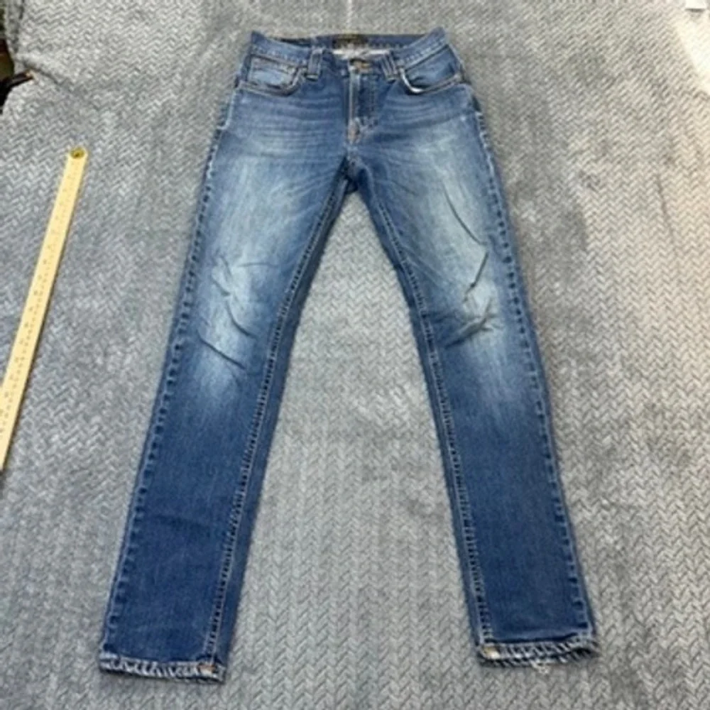Nudie Jeans‎ Thin Finn 27x29 Blue Pure Streak Slim Organic Cotton Blend Stretch